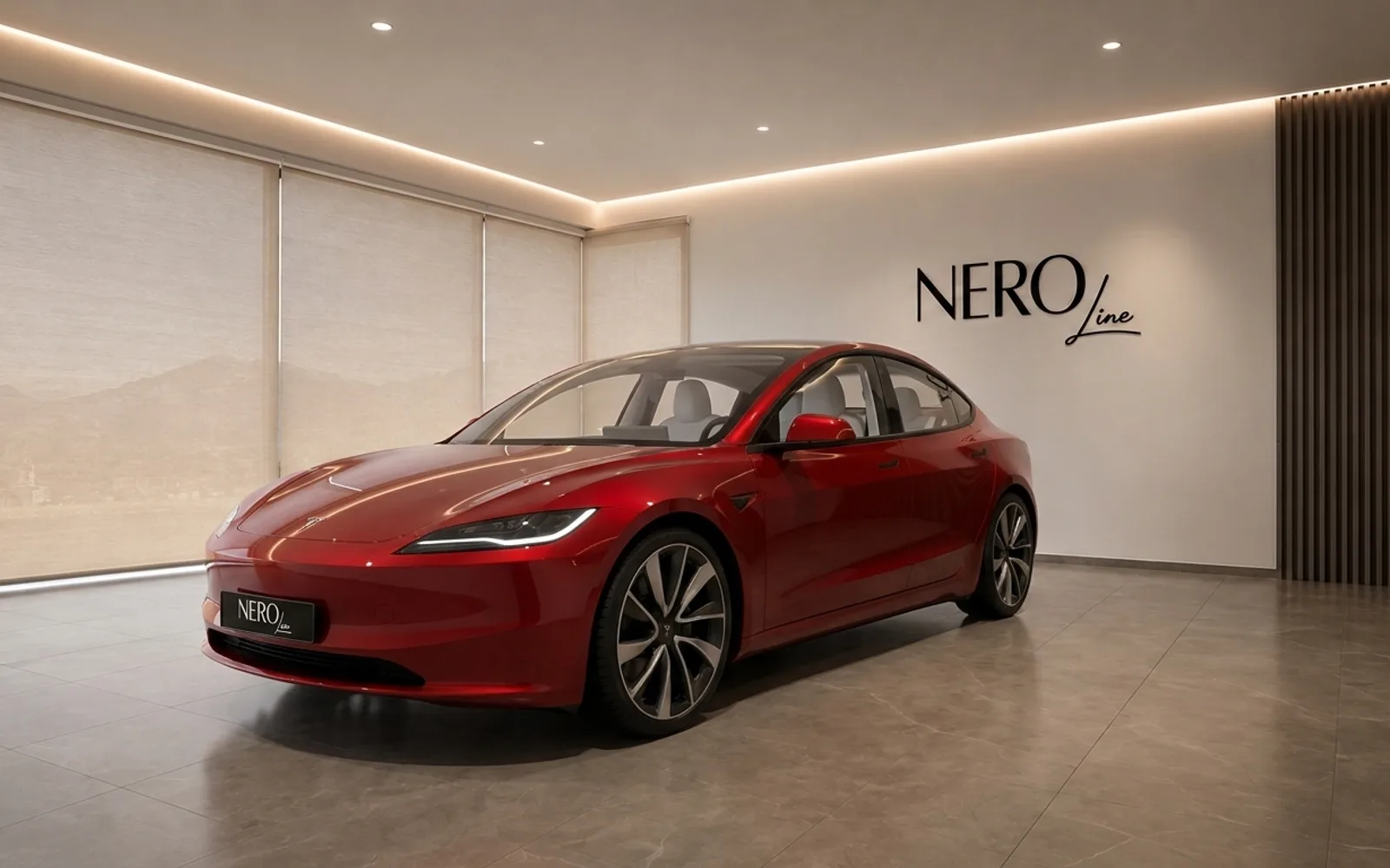 掲載モデルを示すAI生成のイメージです。割り当て車両やNero Lineの実在するショールームを撮影したものではありません。実車両を書面でご確認ください。